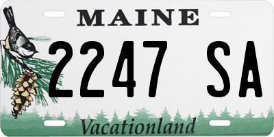 ME license plate 2247SA