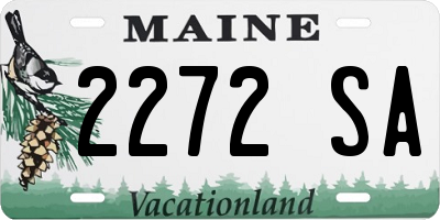 ME license plate 2272SA