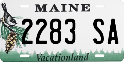 ME license plate 2283SA