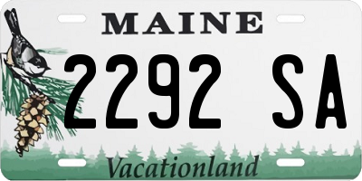 ME license plate 2292SA