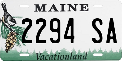 ME license plate 2294SA