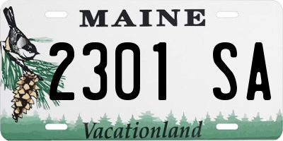 ME license plate 2301SA