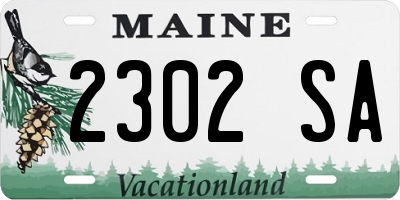 ME license plate 2302SA