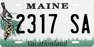 ME license plate 2317SA