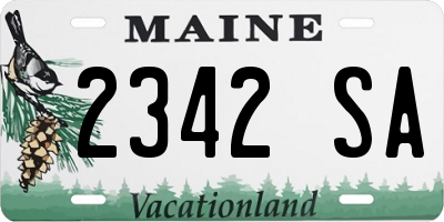 ME license plate 2342SA