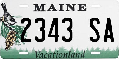 ME license plate 2343SA