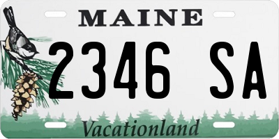 ME license plate 2346SA
