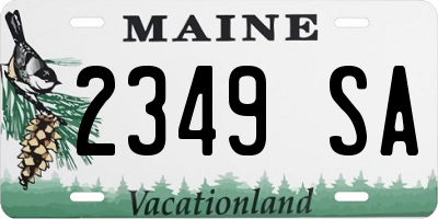 ME license plate 2349SA