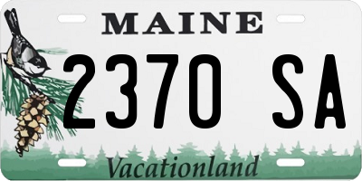 ME license plate 2370SA