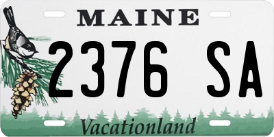 ME license plate 2376SA