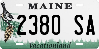 ME license plate 2380SA