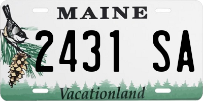 ME license plate 2431SA
