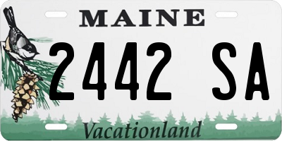 ME license plate 2442SA
