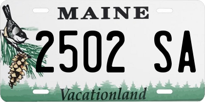 ME license plate 2502SA