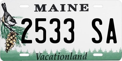 ME license plate 2533SA