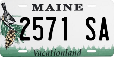 ME license plate 2571SA
