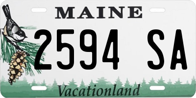 ME license plate 2594SA