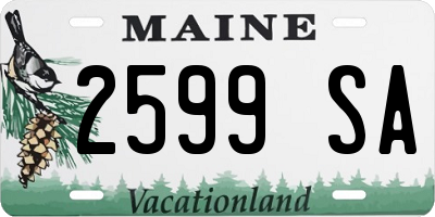 ME license plate 2599SA