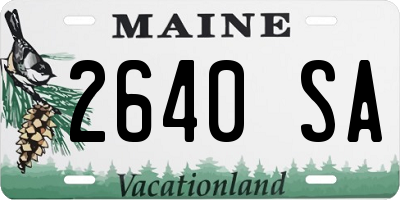 ME license plate 2640SA