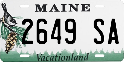 ME license plate 2649SA