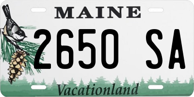 ME license plate 2650SA