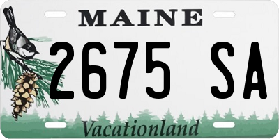 ME license plate 2675SA