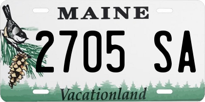 ME license plate 2705SA