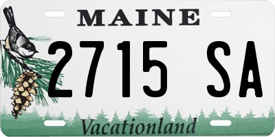 ME license plate 2715SA