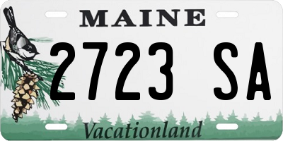 ME license plate 2723SA