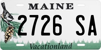 ME license plate 2726SA