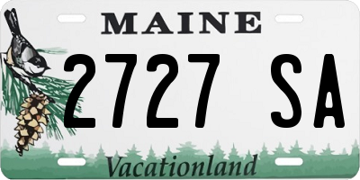ME license plate 2727SA
