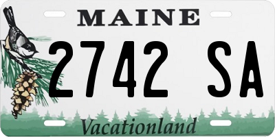 ME license plate 2742SA