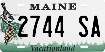 ME license plate 2744SA