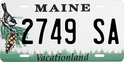 ME license plate 2749SA
