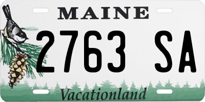 ME license plate 2763SA