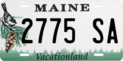 ME license plate 2775SA