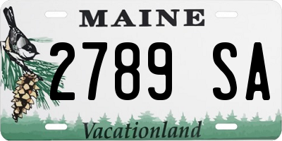 ME license plate 2789SA