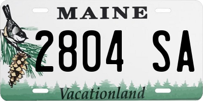 ME license plate 2804SA