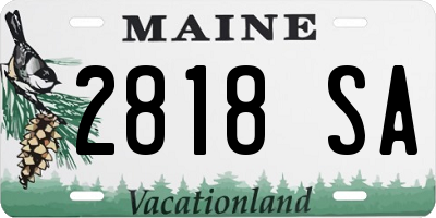 ME license plate 2818SA
