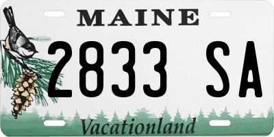 ME license plate 2833SA