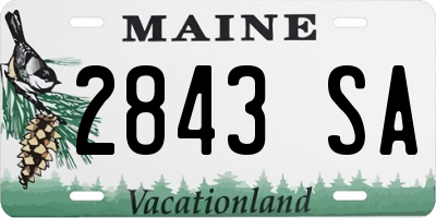 ME license plate 2843SA
