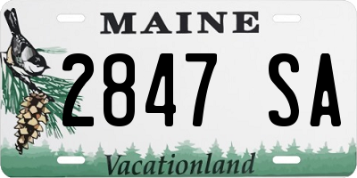ME license plate 2847SA