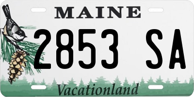 ME license plate 2853SA