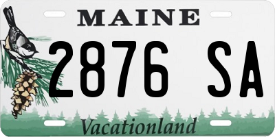 ME license plate 2876SA