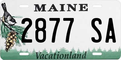ME license plate 2877SA
