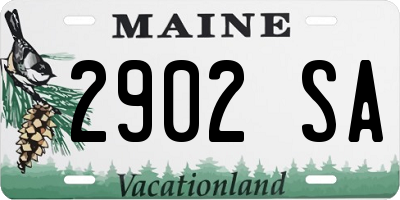 ME license plate 2902SA