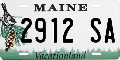 ME license plate 2912SA