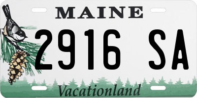 ME license plate 2916SA
