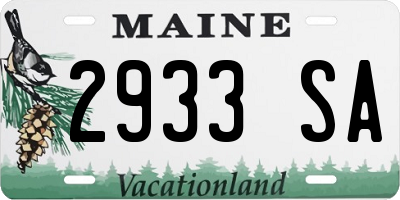 ME license plate 2933SA