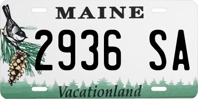ME license plate 2936SA